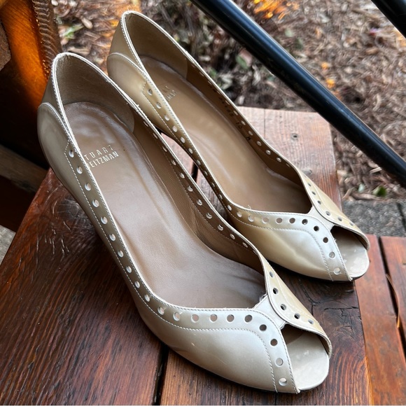 STUART WEITZMAN VINTAGE 90S PEEP TOE PUMPS VINTAGE SIZE 10 - Picture 3 of 13